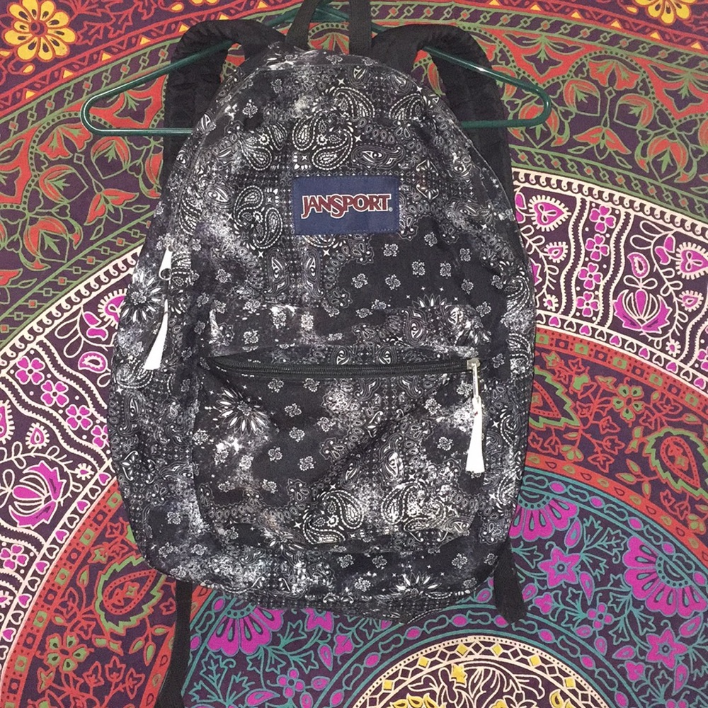 Black and white jansport backpack (original)
